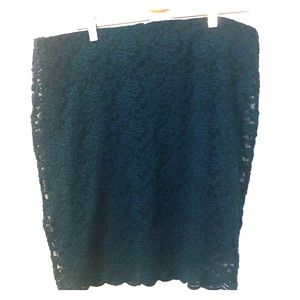 Emerald green laced skirt -Torid